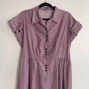 VINTAGE pink chevron dress